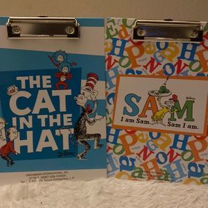 Mini Dr Seuss The Cat in the Hat" and Sam i Am Clipboard/Presse-papier